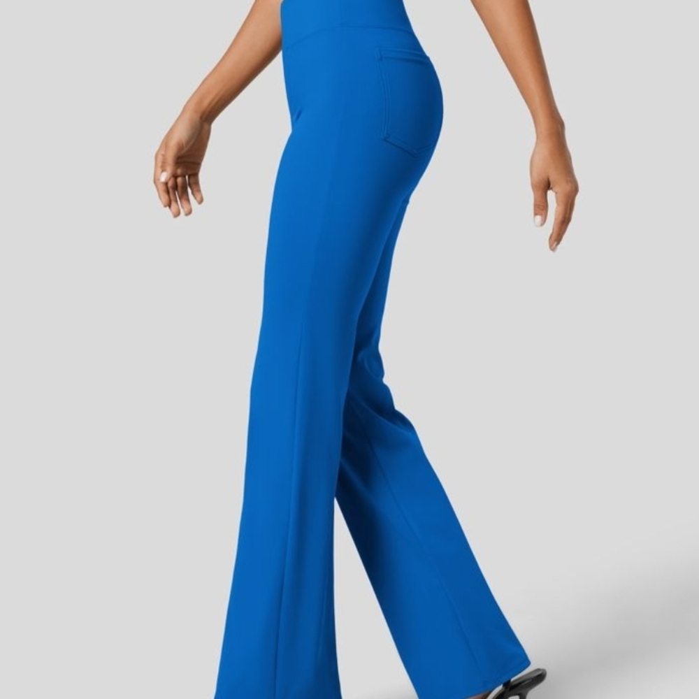 HALARA Blue Leggings with Flared Design